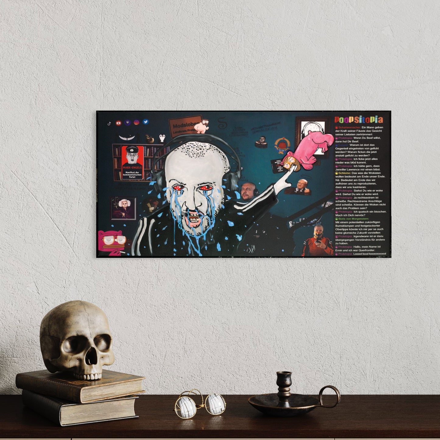 Wand-Mockup vom Wobba Poster mit Bär