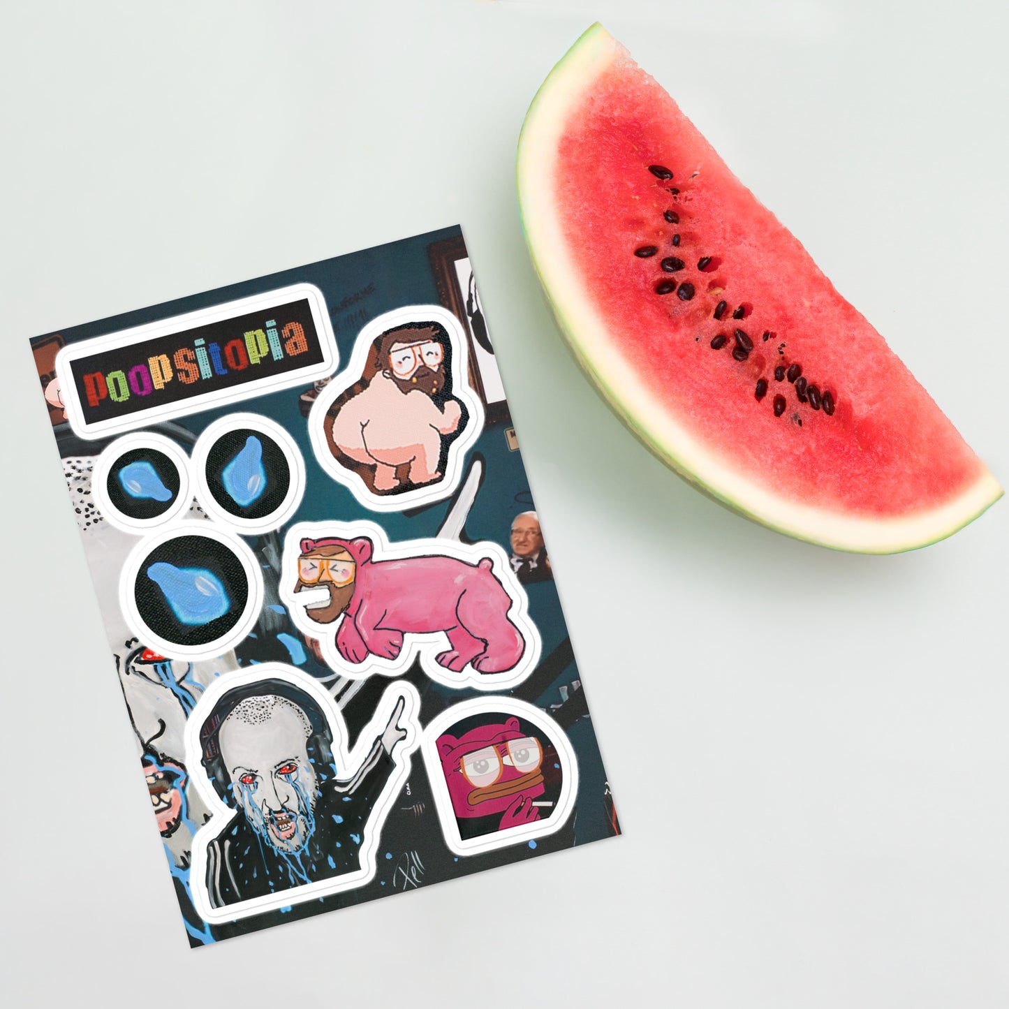 Wobba sticker set mit wassermelone